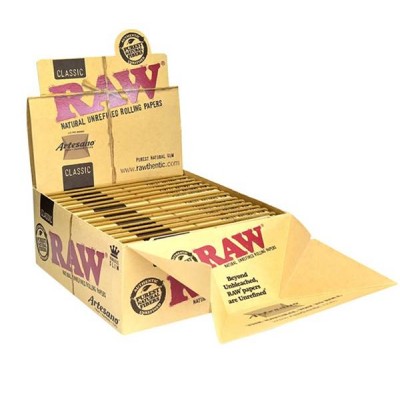 RAW ARTESANO CLASSIC KING SIZE CIGARETTE ROLLING PAPERS 15CT/PACK